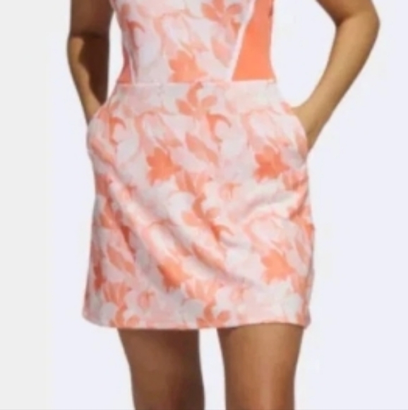 Adidas Orange & Cream Golf Dress Misses Size Medium - Picture 1 of 13